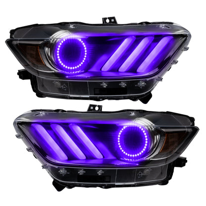 Oracle 15-17 Ford Mustang V6/GT/Shelby DRL  w/ Halo Kit - ColorSHIFT w/ BC1 Controller