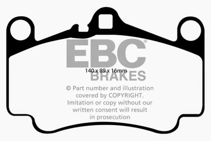 EBC 03-05 Porsche 911 (996) (Cast Iron Rotor only) 3.6 Carrera 4S Bluestuff Front Brake Pads