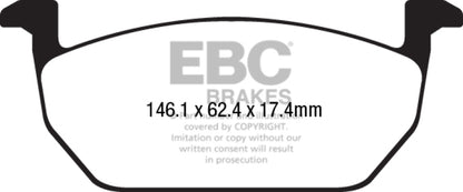 EBC 2017+ Volkswagen Golf Mk7 1.8L Turbo Ultimax2 Front Brake Pads