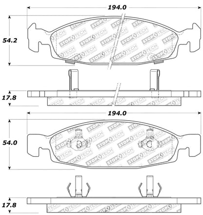 StopTech Sport Brake Pads w/Shims and Hardware - Front