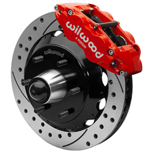 Wilwood 63-87 C10 CPP Spindle FNSL6R Front BBK 13in Drilled/Slotted 6x5.5 BC - Red