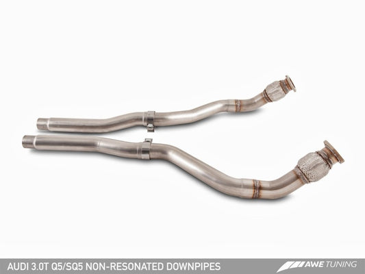 AWE Tuning Audi 8R Q5 3.2L Non-Resonated Exhaust System (Downpipe-Back) - Polished Silver Tips