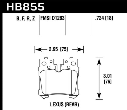 Hawk 07-17 Lexus LS460 / 08-16 Lexus LS600h HPS 5.0 Rear Brake Pads