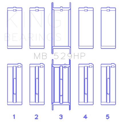 King Engine Bearings Ford 302 5.0L Windsor (Size STDX) Main Bearing Set