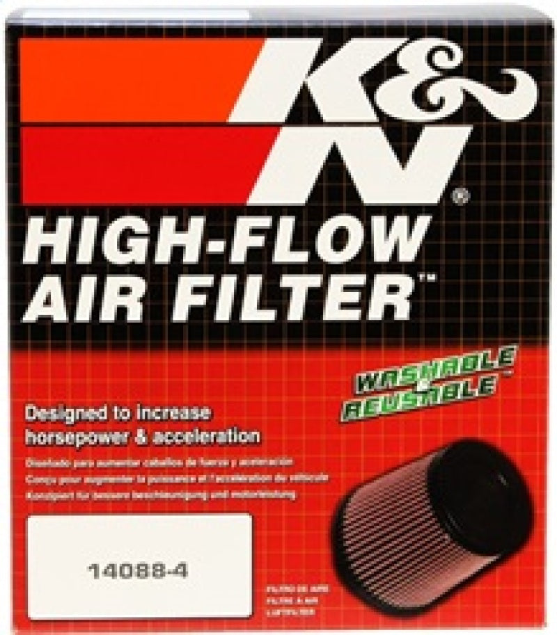 K&N Round Tapered Universal Air Filter 4in Flange ID x 5.375 Base OD x 4in Top OD x 6.5in H