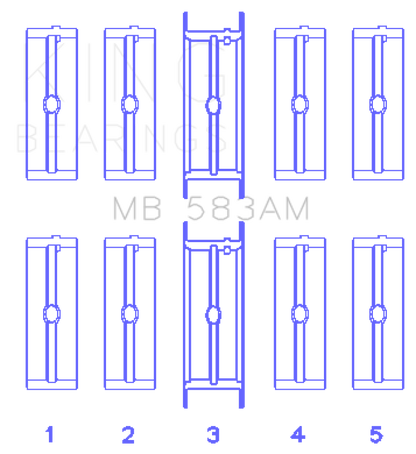 King Engine Bearings Ford 239/256/272/292 (Size .030) Crankshaft Main Bearing Set