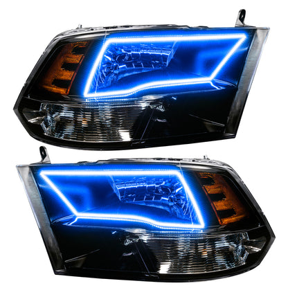 Oracle 09-17 RAM 1500 Quad Pre-Assembled Headlights Blk Housing - w/ Simple Controller