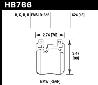 Hawk BMW M4 DTC-70 Race Rear Brake Pads