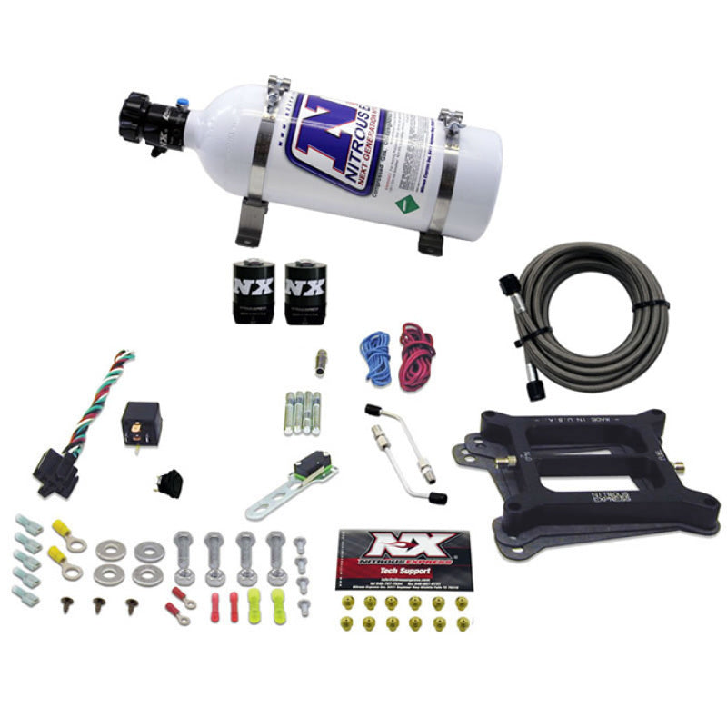 Nitrous Express 4150 4-BBL/Gasoline Nitrous Kit (50-300HP) w/5lb Bottle