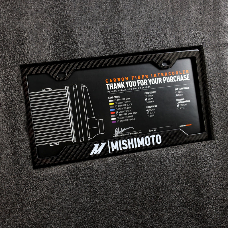 Mishimoto Universal Carbon Fiber Intercooler - Gloss Tanks - 600mm Black Core - S-Flow - DG V-Band