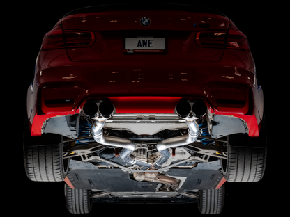 AWE Tuning BMW F8X M3/M4 Track Edition Cat-Back Exhaust - Chrome Silver Tips