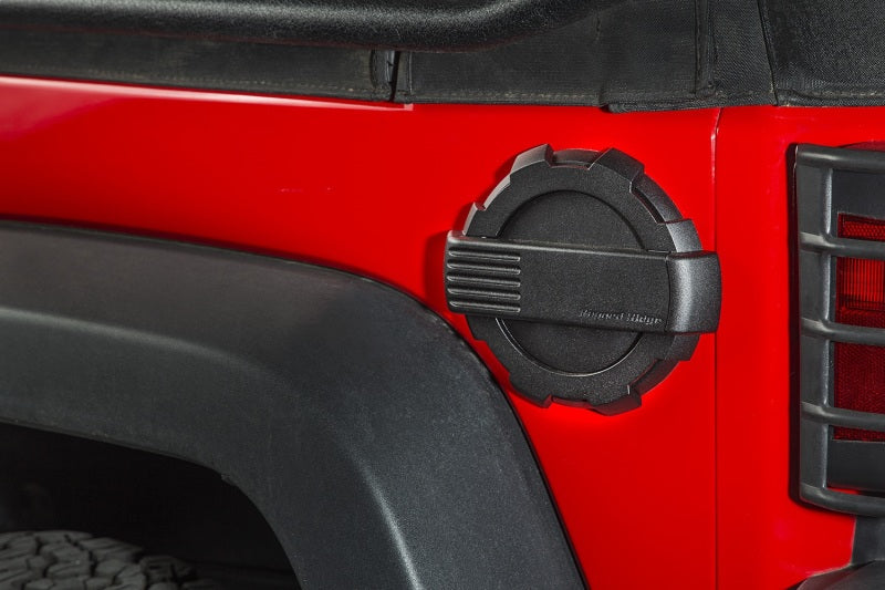 Rugged Ridge Elite Fuel Door Non-Lock Black 07-18 Jeep Wrangler JK