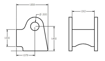 Ridetech Shock Bracket for 1.5in Bridge