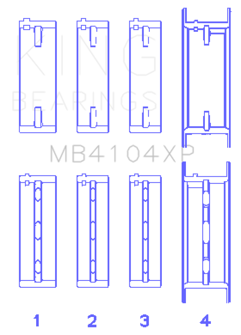 King Engine Bearings Nissan VG30DE/VG30DETT (Size +0.5) Performance Main Bearing Set