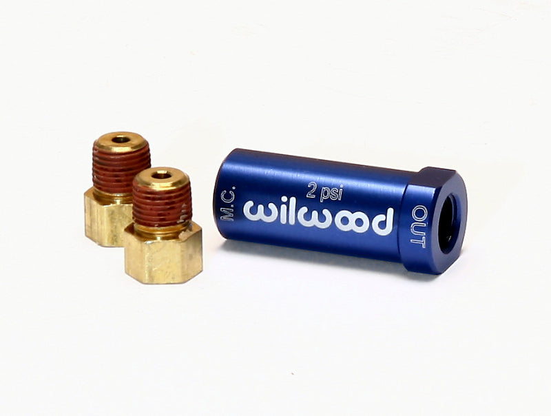 Wilwood Residual Pressure Valve - New Style w/ Fittings - 2# / Blue