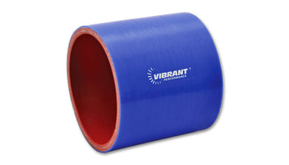 Vibrant 4 Ply Reinforced Silicone Straight Hose Coupling - 3.5in I.D. x 3in long (BLUE)