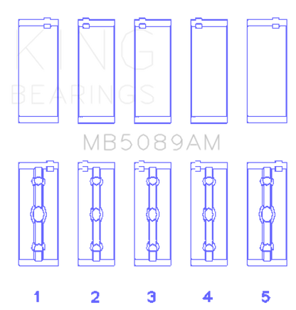King Engine Bearings Toyota 1RZ Crankshaft Main Bearing Set - Size STD