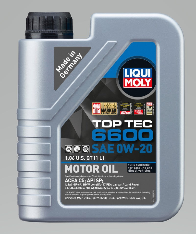 LIQUI MOLY 1L Top Tec 6600 Motor Oil SAE 0W20