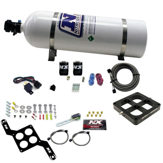 Nitrous Express Dominator Single Entry Billet Crossbar Stage 6 Nitrous Kit (50-300HP) w/15lb Bottle