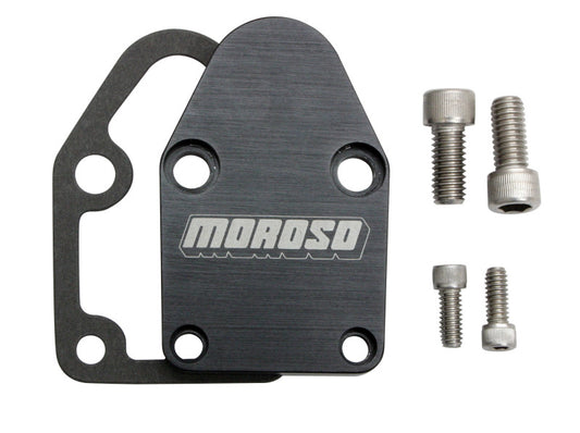 Moroso Chevrolet Small Block Fuel Pump Block-Off Plate w/Gaskets - Billet Aluminum