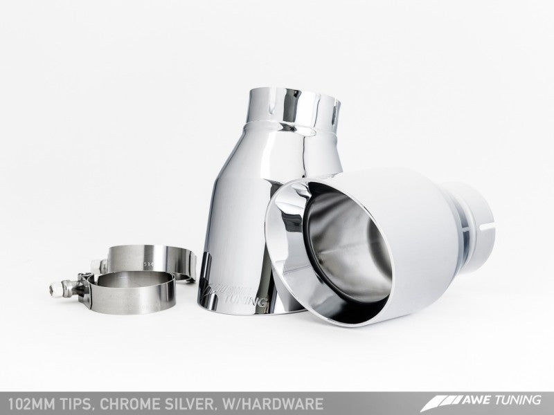 AWE Tuning Audi C7 A7 3.0T Touring Edition Exhaust - Quad Outlet Chrome Silver Tips