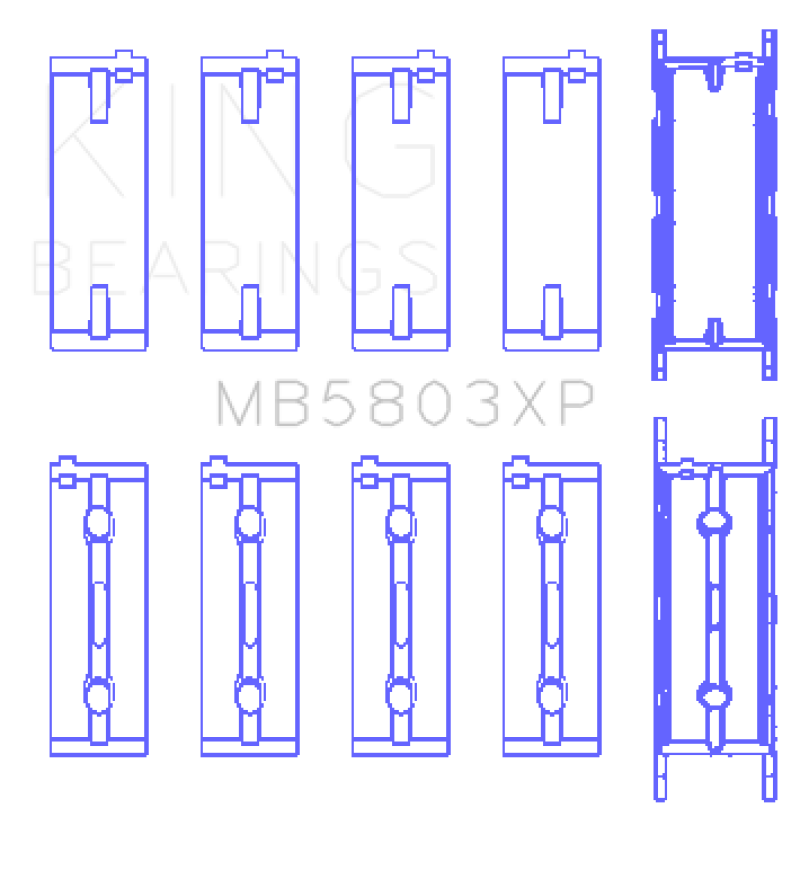 King Engine Bearings BMW S65B40A (Size .026) Crankshaft Main Bearings Set of 5
