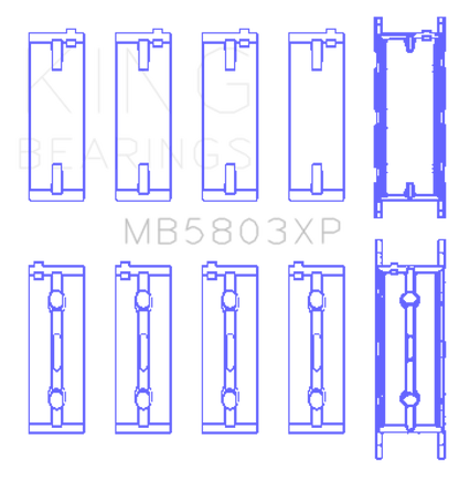 King Engine Bearings BMW S65B40A (Size .026) Crankshaft Main Bearings Set of 5