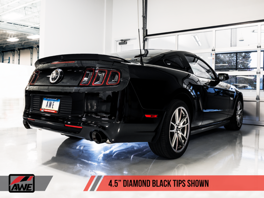 AWE Tuning S197 Mustang GT Axle-Back Exhaust - Touring Edition (Diamond Black Tips)