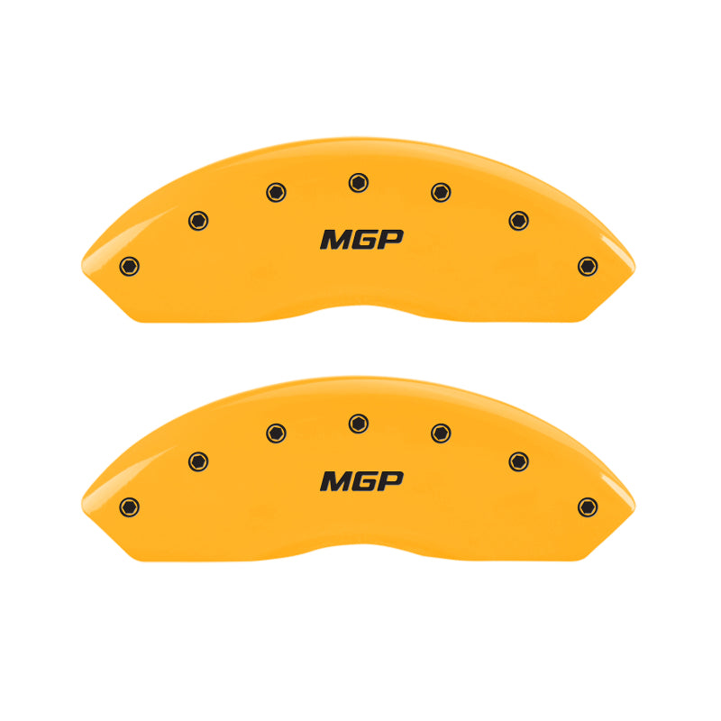 MGP Front set 2 Caliper Covers Engraved Front MGP Black finish silver ch