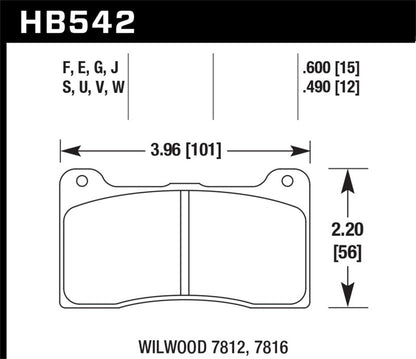 Hawk Wilwood 7812 DTC-50 Race Brake Pads