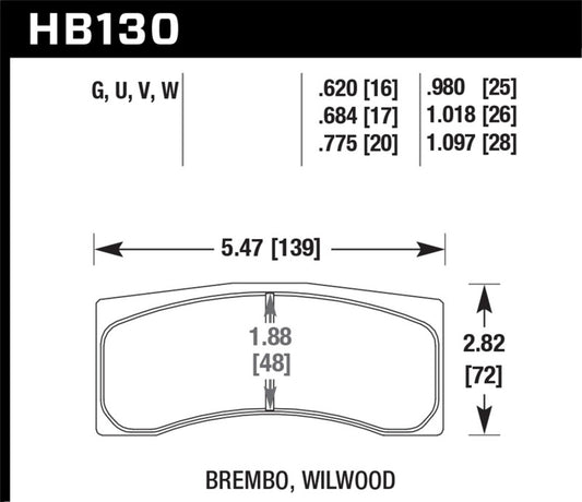 Hawk AP Racing CP5779/5780/5788/5789/5836 / Brembo X2.023.21/24/X2.028.01/04 Race DTC-70 Brake Pads