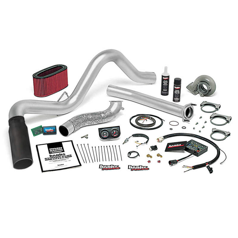 Banks Power 95.5-97 Ford 7.3L Man Stinger-Plus System - SS Single Exhaust w/ Black Tip