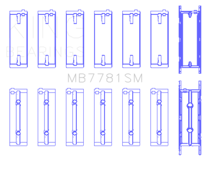 King Engine Bearings BMW N57 D30 A/B/C/N57N/N57S Main Bearing Set - Size +0.25mm