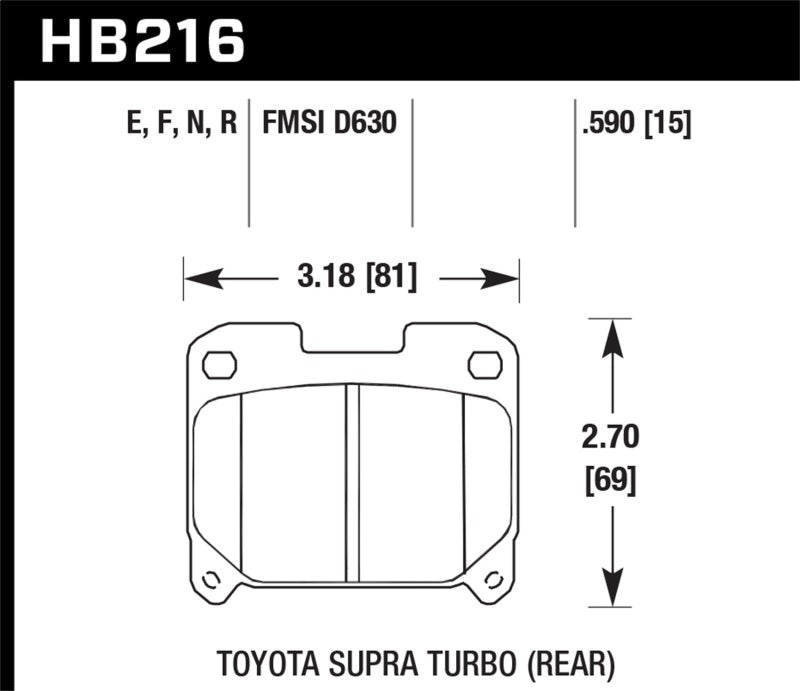 Hawk 93-98 Toyota Supra TT Blue 9012 Race Rear Brake Pads