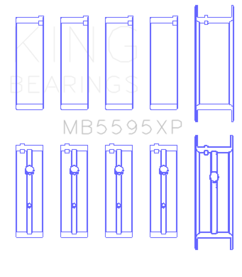 King Engine Bearings Nissan KA-24DE (Size 0.50 Oversized) Performance Main Bearing Set