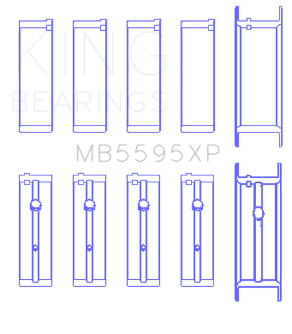 King Engine Bearings Nissan KA-24DE (Size 0.50 Oversized) Performance Main Bearing Set
