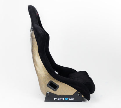 NRG FRP Bucket Seat ULTRA Edition - Large (Black Alcantara/Gold Glitter Back)