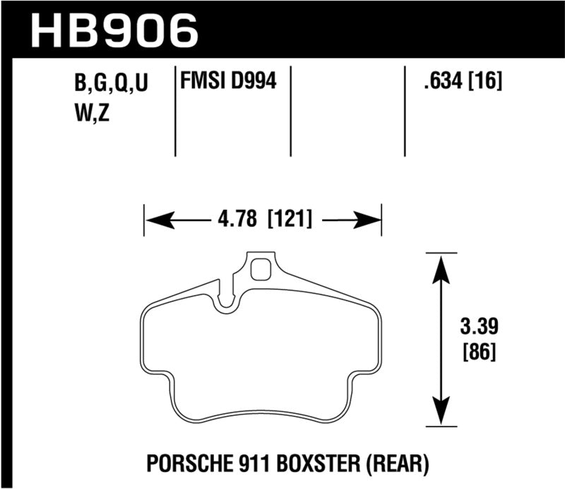 Hawk 02-10 Porsche 911 DTC-60 Race Rear Brake Pads