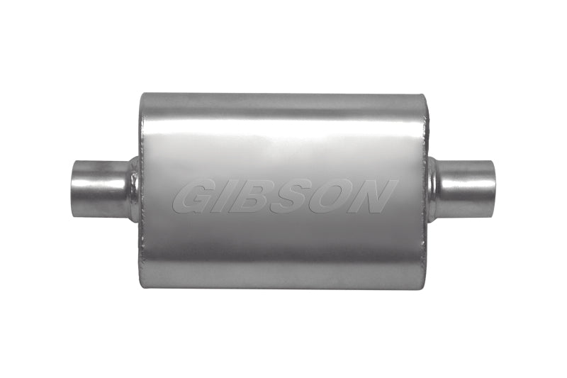 Gibson CFT Superflow Center/Center Oval Muffler - 4x9x13in/2.25in Inlet/2.25in Outlet - Stainless