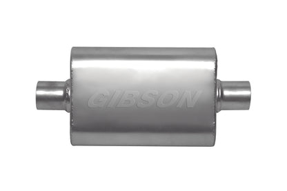 Gibson CFT Superflow Center/Center Oval Muffler - 4x9x18in/3in Inlet/3in Outlet - Stainless