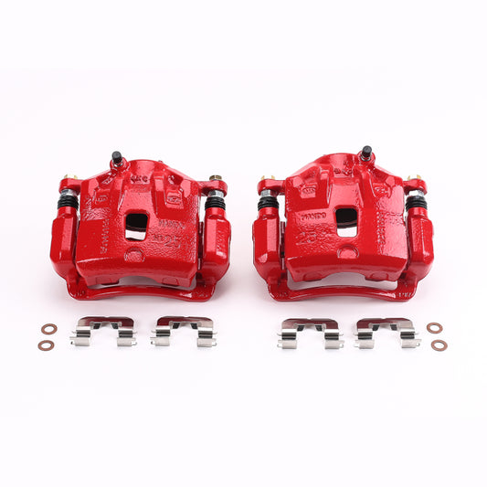 Power Stop 13-16 Hyundai Elantra Front Red Calipers w/Brackets - Pair