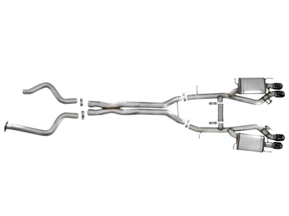 aFe MACHForce XP 3in 304SS Cat Back Exhaust s/ Black Tips 16-17 Cadillac ATS-V V6-3.6L (tt)