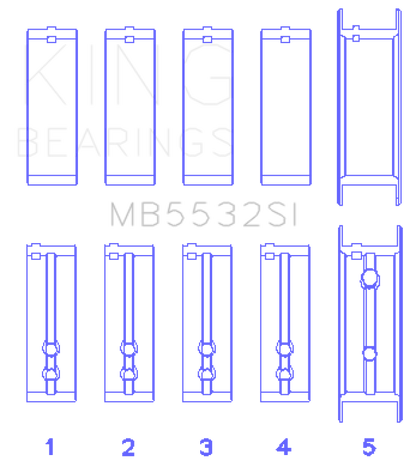 King Engine Bearings Chevrolet 151/153 (Size STD) Main Bearing Set