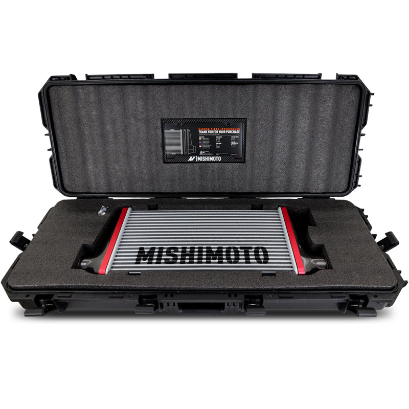 Mishimoto Universal Carbon Fiber Intercooler - Matte Tanks - 450mm Black Core - S-Flow - BK V-Band