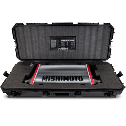 Mishimoto Universal Carbon Fiber Intercooler - Gloss Tanks - 450mm Black Core - C-Flow - R V-Band