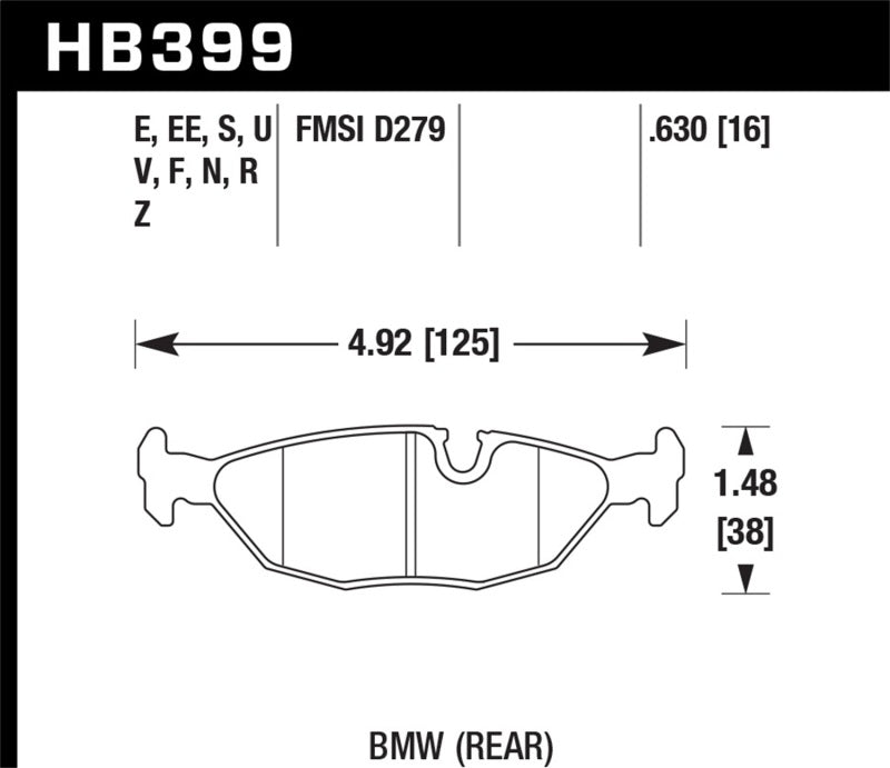 Hawk 84-4/91 BMW 325 (E30) Performance Ceramic Street Rear Brake Pads