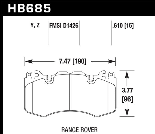 Hawk 10-11 Range Rover/Range Rover Sport Supercharged LTS Front Brake Pads