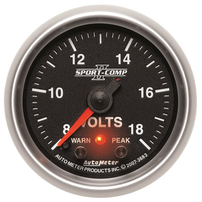 Autometer Sport-Comp II 2-1/16in Digital Voltmeter Gauge - 18V