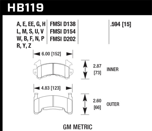 Hawk 82-02 Chevrolet S10 / 83-94 Chevrolet S10 Blazer HT-10 Race Front Brake Pads