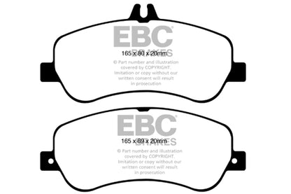 EBC 13-16 Mercedes-Benz GLK250 2.1 Twin TD Greenstuff Front Brake Pads